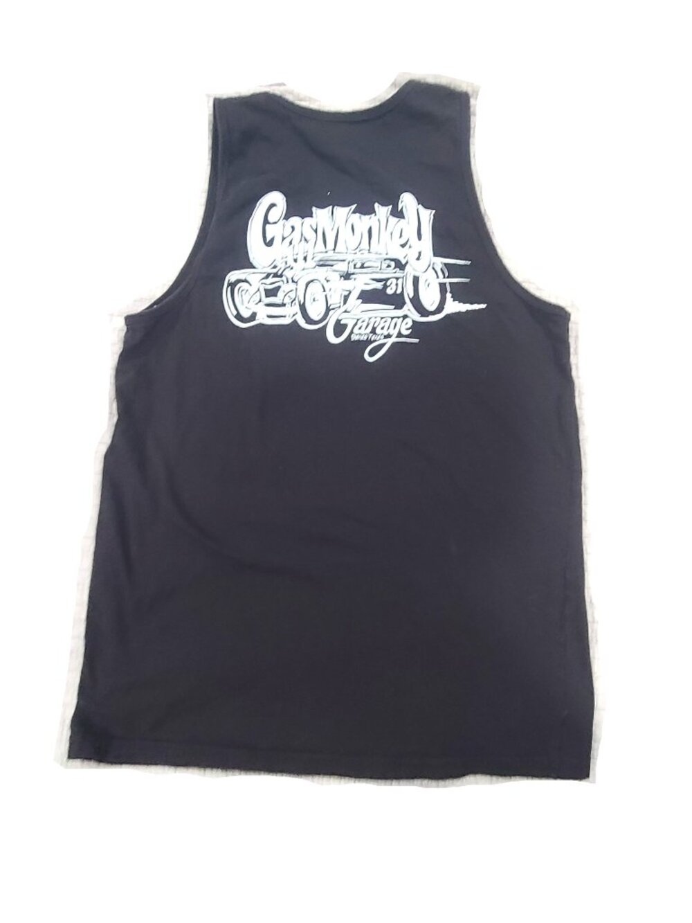 Men's Medium Gas Monkey Garage Sleeveless Black Texas Logo Tank Dallas Graphic